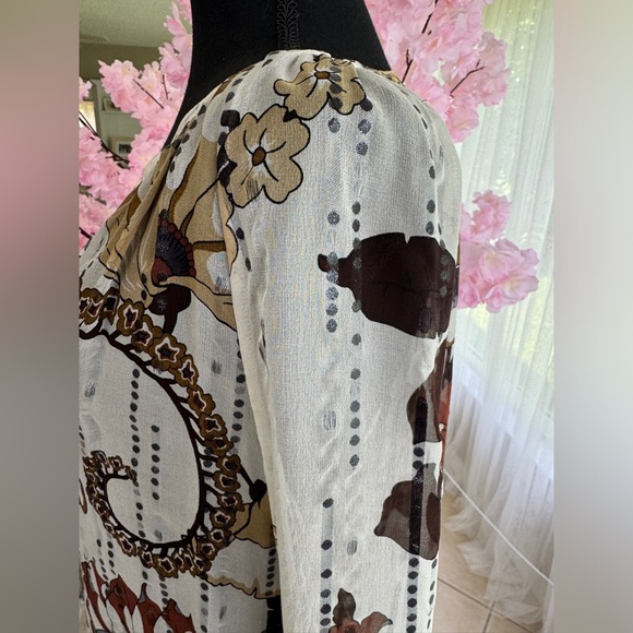 Hale Bob Top Silk Tulle Beige Brown Sample size= small - Picture 7 of 8